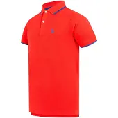 U.s. polo assn. Shirt kobaltblauw / neonrood