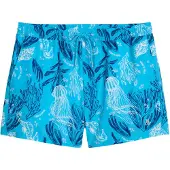 Marc o'polo Zwemshorts ' Woven ' turquoise / cyaan blauw / wit