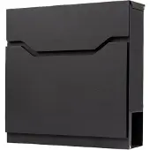 BRASQ Brievenbus Premium Zwart - Wandbrievenbus - Incl. Montagemateriaal & 2 Sleutels - met Krantenvak en Slot - RVS