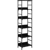 vidaXL Boekenplank 5-laags 50x33x188,5cm Bewerkt hout Zwart Eiken