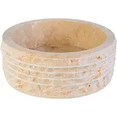 Aloni Marmeren Alur Waskom – Gepolijste Binnenzijde – 30-35x15 cm – Crème
