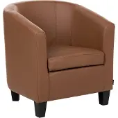 Beliani BORWICK - Fauteuil - Bruin/Zwart - Kunstleer