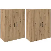 vidaXL Wandkast 2 st Artisan Eiken 69,5 x 34 x 90 cm Bewerkt hout