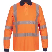 Hydrowear Polo Lange Mouwen Trinidad Fluor Oranje maat M heren