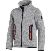 FHB Mats Gebreide Fleece Kinderjack Grijs maat 134/140 kinderen