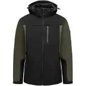 FHB Jannik Softshell-Jack Olijfgroen-Zwart maat 3XL heren