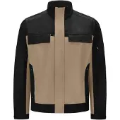 FHB Ernst Werkjack Twill Beige-Zwart maat M heren
