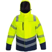 Hydrowear Winterparka Brussel Fluor Geel/Marine maat S heren