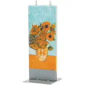 Flatyz Zonnebloemen van Gogh | platte kaars – uniek handbeschilderd cadeau