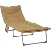 vidaXL Opvouwbare zonnebed met kussen Beige