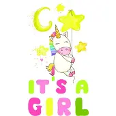 Crearreda Muursticker It's A Girl Meisjes 15 X 26 Cm Geel