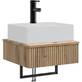 vidaXL Wandgemonteerde wastafel Artisanaal eiken 40 x 41 x 39 cm