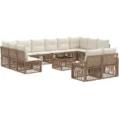 vidaXL Tuinbank Set 13 st Beige poly rattan