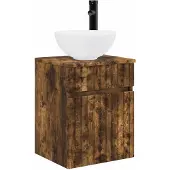 vidaXL Wandgemonteerde wastafelmeubel Gerookt eiken 39 x 41 x 64,5 cm