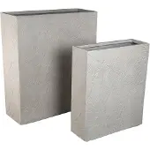 Ptmd Berwin Beige Fiber Cement Rock Pot S/2 Rectangle