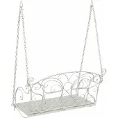 vidaXL Schommelbank Staal 105,5 x 61 x 56 cm Antiek wit