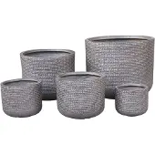Ptmd Rylon Brown GRC Pattern Pot Round Low SV5