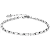 Luxenter 925 Sterling zilveren armband met gerhodineerde briljant zirkonia - Alku