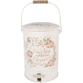 Clayre & Eef Pedaalemmer 25x27x32 cm Wit Metaal
