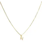 Luxenter Luxeketting met glanzende zirkonia 18k goud afwerking - Alfabet