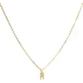 Luxenter Luxeketting met glanzende zirkonia 18k goud afwerking - Alfabet