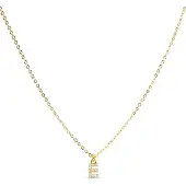 Luxenter Luxeketting met glanzende zirkonia 18k goud afwerking - Alfabet