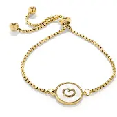 Luxenter armband in wit parelmoer afgewerkt in 18K geel goud - Alfabet