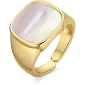 Luxenter ring met 18k gouden afwerking wit parelmoer - Misau