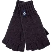 Heat Holder - Solide gebreide vingerloze dameshandschoenen - Navy Solid