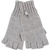 Heat Holder - Solide gebreide vingerloze dameshandschoenen - Grijs