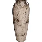 Ptmd Robena Cream Ceramic Rough Antique Jar Pot L
