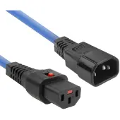 ACT IEC Lock C13 - C14 stroomkabel voor UPS/PDU | 3x 1,00mm | blauw | 0,50 meter