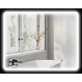 HOMCOM Badkamerspiegel-Gehard glas-90L x 70B x 3,5H cm-Zilver