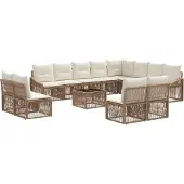 vidaXL Tuinbank Set 13 st Beige poly rattan