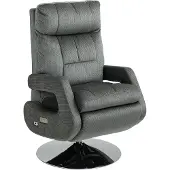 HOMCOM Elektrische relaxfauteuil, draaibaar, tv-stoel met ligfunctie, donkergrijs
