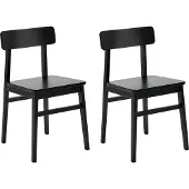 Beliani GORRE - Set van 2 eetkamerstoelen - Zwart - Rubberhout