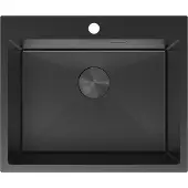 Mexen Solix stalen spoelbak 1-kompartment 600 x 500 , zwart - 6408601000-70