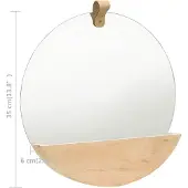 vidaXL Wandspiegel 35 cm massief grenenhout
