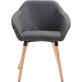 vidaXL Eetkamerstoelen 4 st stof donkergrijs