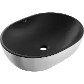 Mexen Viki opbouwwastafel 48 x 35 cm, zwart mat/zilver - 21054874