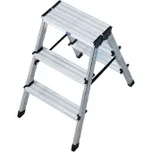 Krause Dubbele trapladder van aluminium, 2 x 3 treden