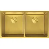 Mexen Binox stalen spoelbak 2-kamerig 800 x 450 , goud HC - 6421802000-55HC