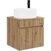 vidaXL Wandgemonteerde wastafelmeubel Artisanaal eiken