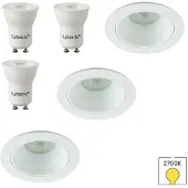 Lybardo - Inbouwspots 3-pack - Kantelbaar + LED Spot 2.4W - Warmwit Licht