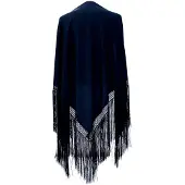 La Señorita - Spaanse manton - omslagdoek – zwart effen Large