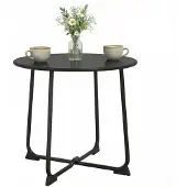 Outsunny Outdoor Salontafel-Metaal-50L x 50B x 45,5H cm-Zwart