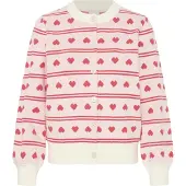 Ichi Gebreid vest 'IHBriellle CA5' lichtroze / wit