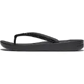 FitFlop Women iQushion Multi-Crystal Ergonomic Flip-Flops All Black-Schoenmaat 41