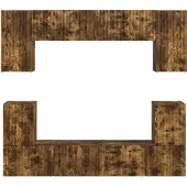 vidaXL Tv-meubelset 5 st Rook Eiken Bewerkt hout