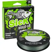 Berkley Sick Braid – Viskabel, 8-strengs gevlochten, super glad, 8-voudig multifilament